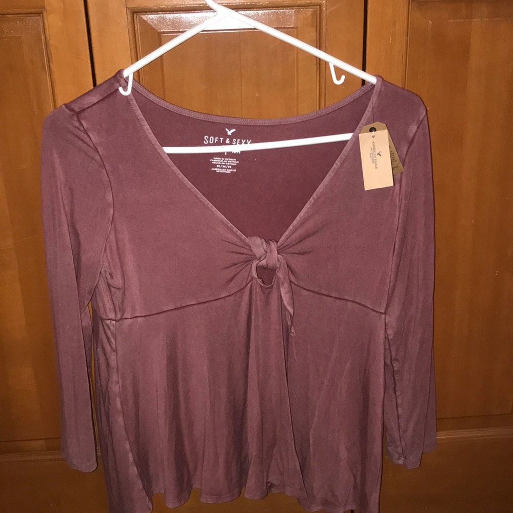 Soft and sexy tie long sleeve